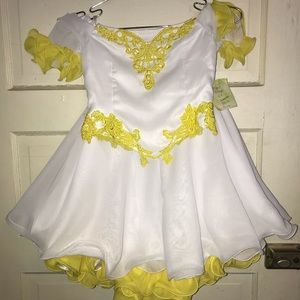 NWT Girls Formal White & Sunshine Dress Size 5T